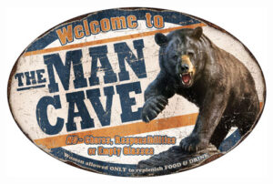 Rivers Edge Man Cave Bear Tin Sign