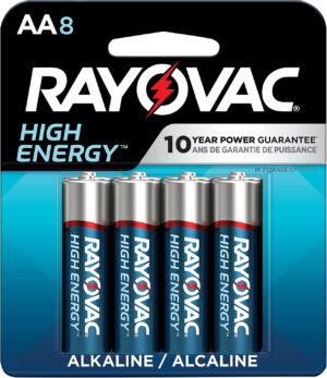 Rayovac 8158T03 AA Batteries  1.5 Volts Alkaline 2,700 mAh Pkg of 8