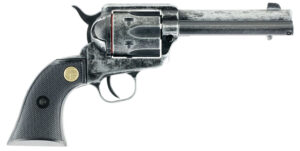 Chiappa Firearms 340089 SAA 1873 Medium Frame 22 LR 6 Shot, 4.75" Antiqued Steel Barrel, Antiqued Steel Frame, Antique Cylinder, Black Plastic Grip, Exposed Hammer