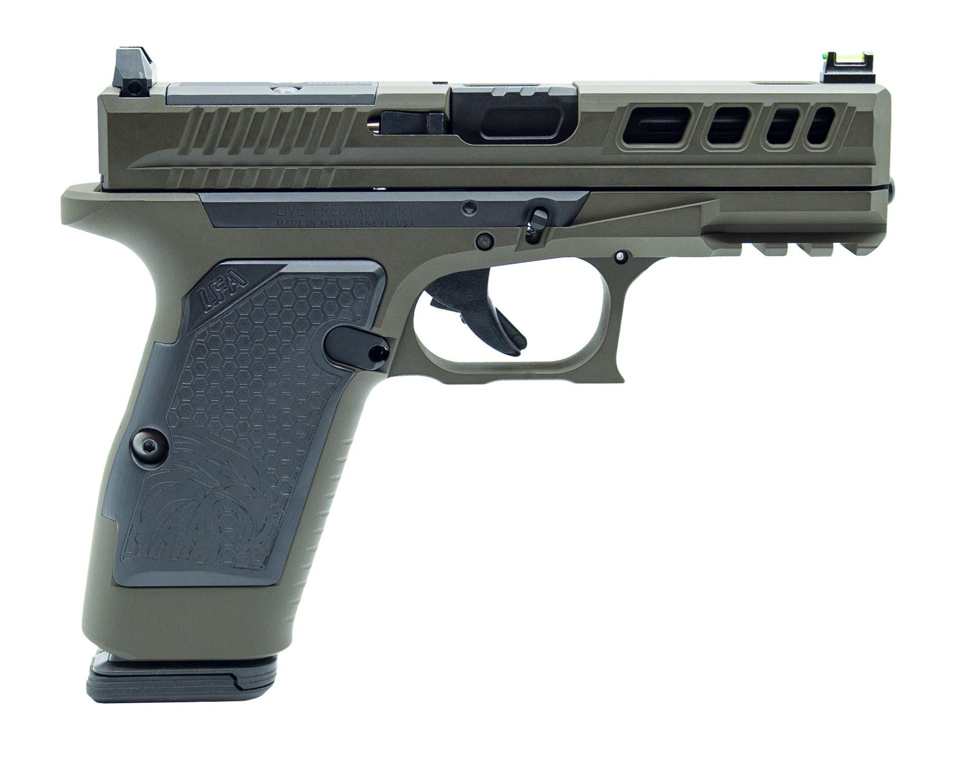 Live Free Armory LF AMPX 9mm Pistol - OD Green, 17Rd