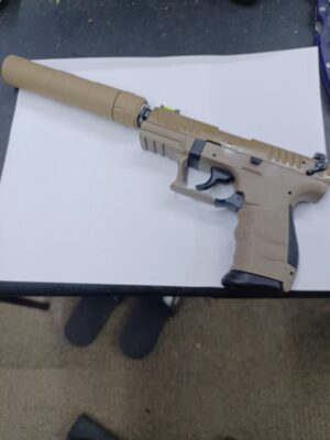 Walther P22 Tactical w/ Rugged Mustang .22 Suppressor FDE