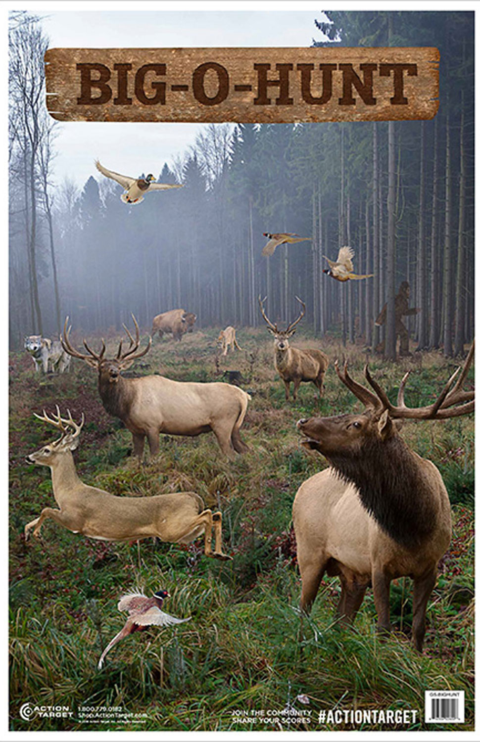 Action Target GSBIGHUNT100 Entertainment Animals Paper Hanging 23" x 35" 100 Per Box