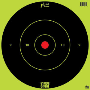 Pro-Shot 12BGREENTG12PK SplatterShot  12" Bullseye Hanging Heavy Paper Black/Red Impact Enhancement Yes White 12 PK
