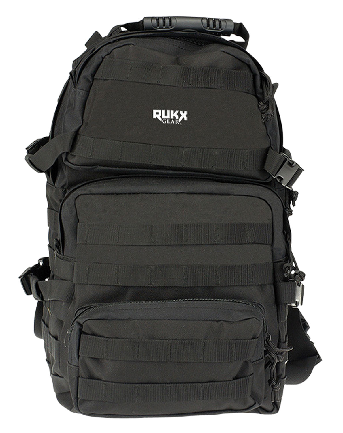 Rukx Gear Tactical 3-Day Backpack - Black 600D Polyester