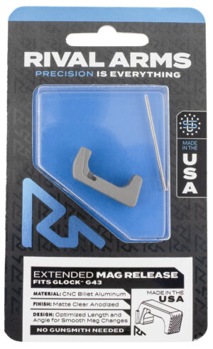 Rival Arms Extended Silver Magazine Release for Glock 43