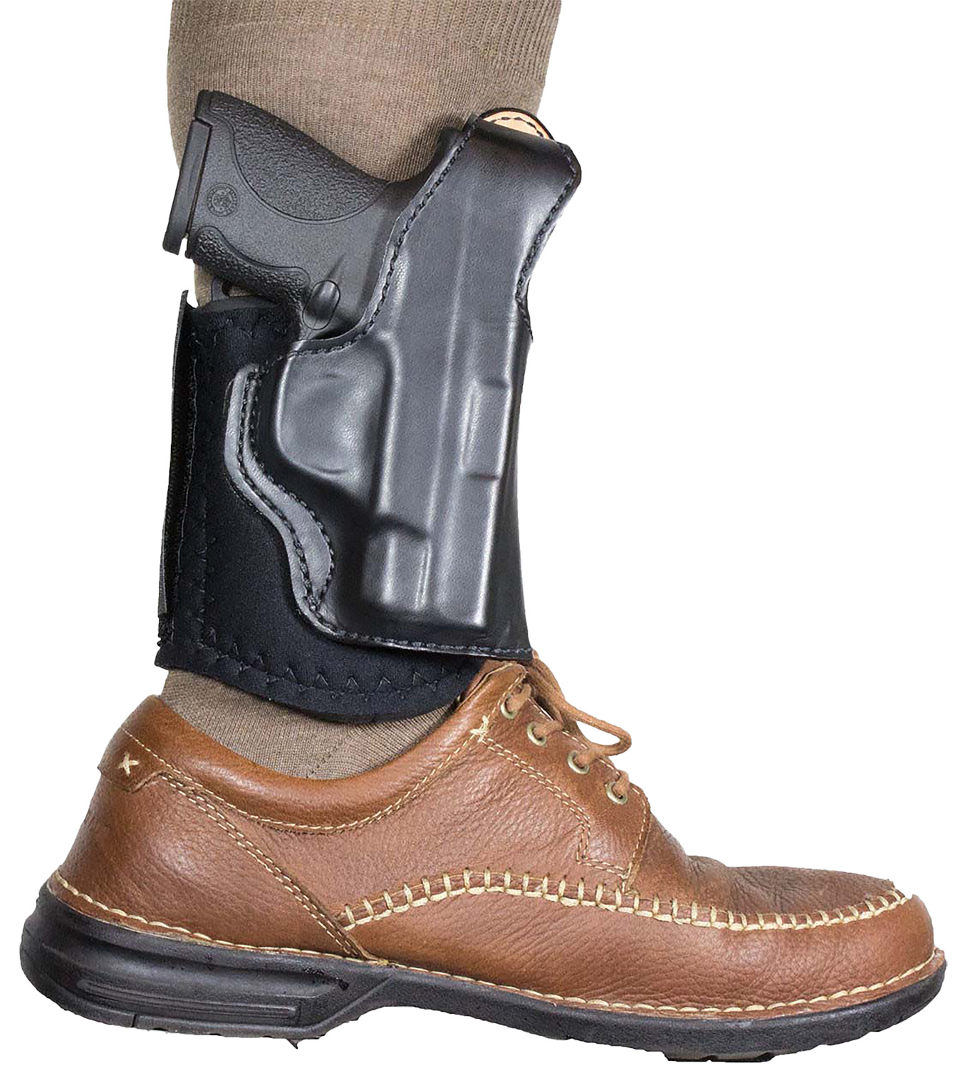 DeSantis Gunhide 014PC02Z0 Die Hard Rig Ankle Black Leather Fits Taurus 85 Fits S&W 36 Fits S&W 60 Fits 2-2.25" Barrel Right Hand