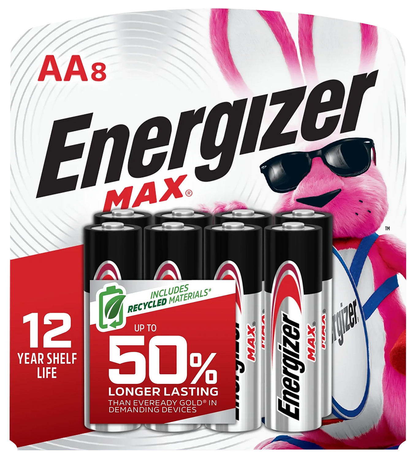 Energizer E91MP8 AA Max Alkaline Batteries - 8 Pack