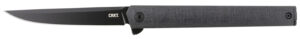 CRKT CEO Blackout 3.35" Folding Knife AUS-8A Blade