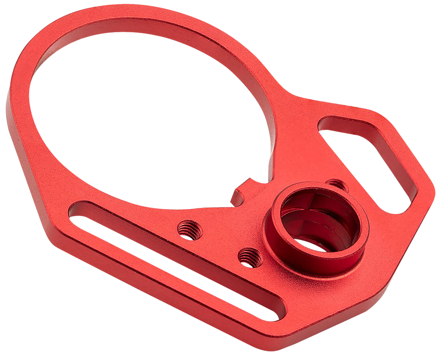 Strike Industries Red QD End Plate with Anti-Rotation Castle Nut