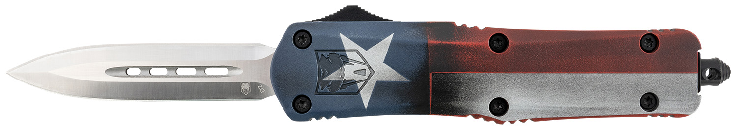 CobraTec FS-3 Texas Flag OTF Dagger with D2 Steel Blade