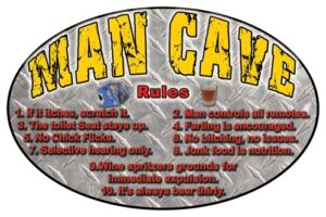 Rivers Edge Mancave Rules Tin Sign 12"x17"