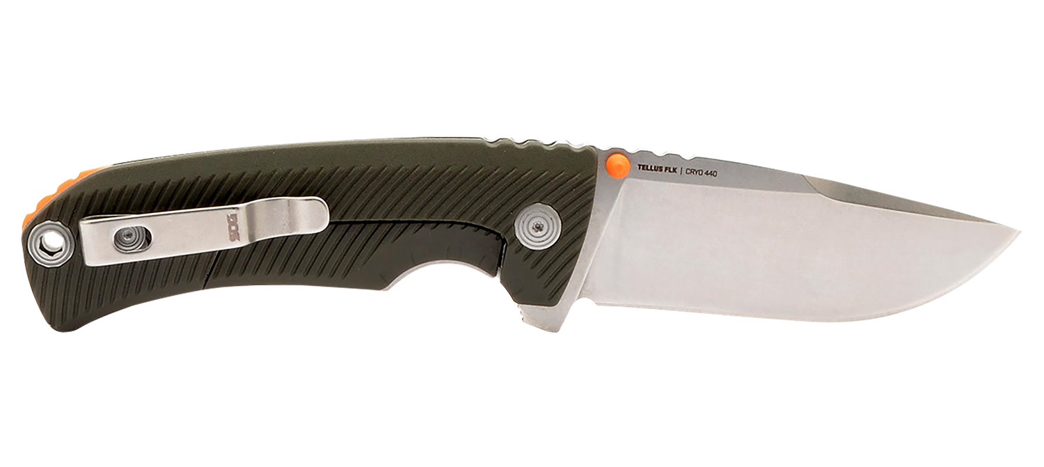 SOG Tellus FLK 3.65" Folding Knife with Stonewashed Blade