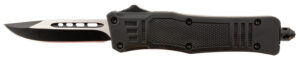 Steel River Knives MT616BDP Spartan  Mini 2.75" OTF Drop Point Plain Black/Silver 440C SS Blade/ 4.25" Black Aluminum Zinc Alloy Handle