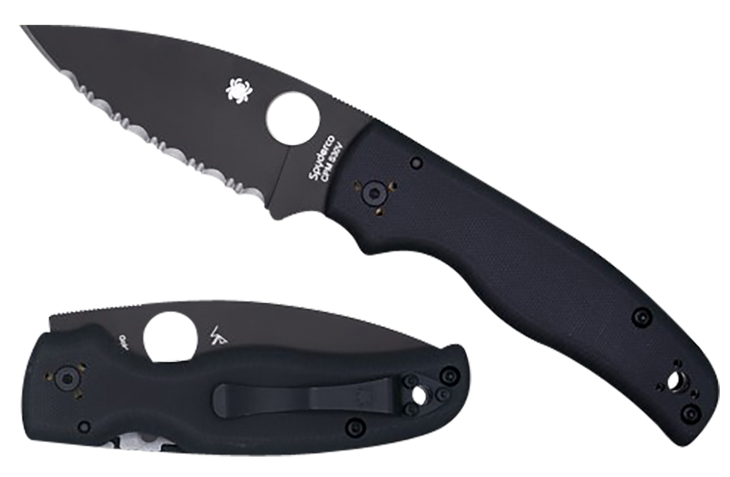 Spyderco Shaman C229GSBK 3.58" Serrated Folding Knife