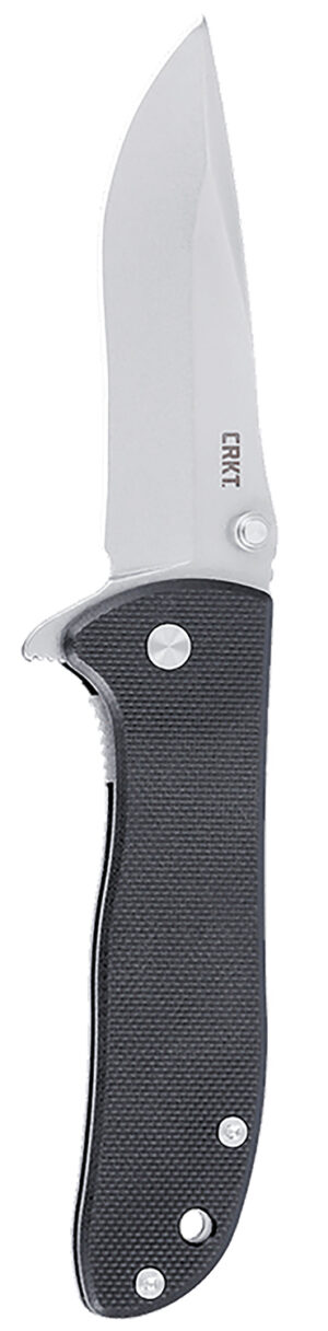 CRKT 6450D2 Drifter  EDC 2.88" Folding Drop Point Plain Stonewashed D2 Steel Blade, Black Textured G10 Handle
