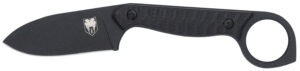 CobraTec Knives CTWLTBLK Wolfteeth  EDC 2.75" Folding Drop Point Plain Black 14C28N Steel Blade, 4.25" Black Textured G10 Scales Handle