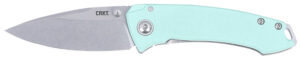 CRKT 2522B Tuna  EDC Compact 2.73" Folding Plain Stonewashed 14C28N Steel Blade, G10/SS Handle