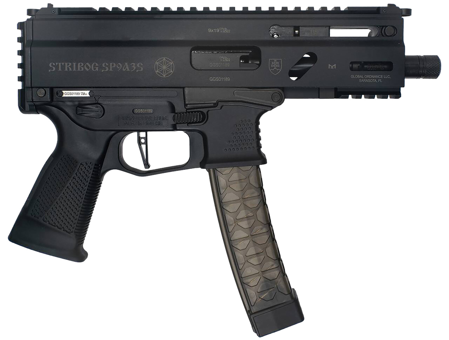 Grand Power SP9A3S Stribog 9mm 30+1 5.5" Black Pistol