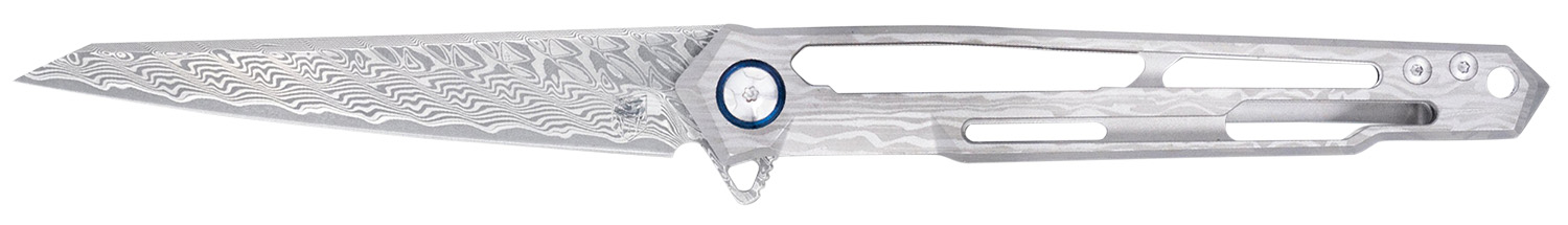 CobraTec Ghost Damascus Wharncliffe Folding Knife