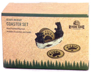 Rivers Edge Bears in a Boat Coaster Set - 4 Piece