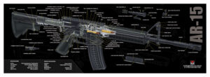 TEKMAT ARMORERS BENCH MAT - 12"X36" AR-15 CUT AWAY BLACK