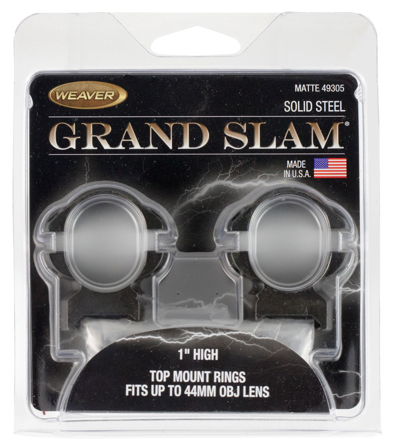 Weaver Grand Slam 1" High Matte Black Scope Rings