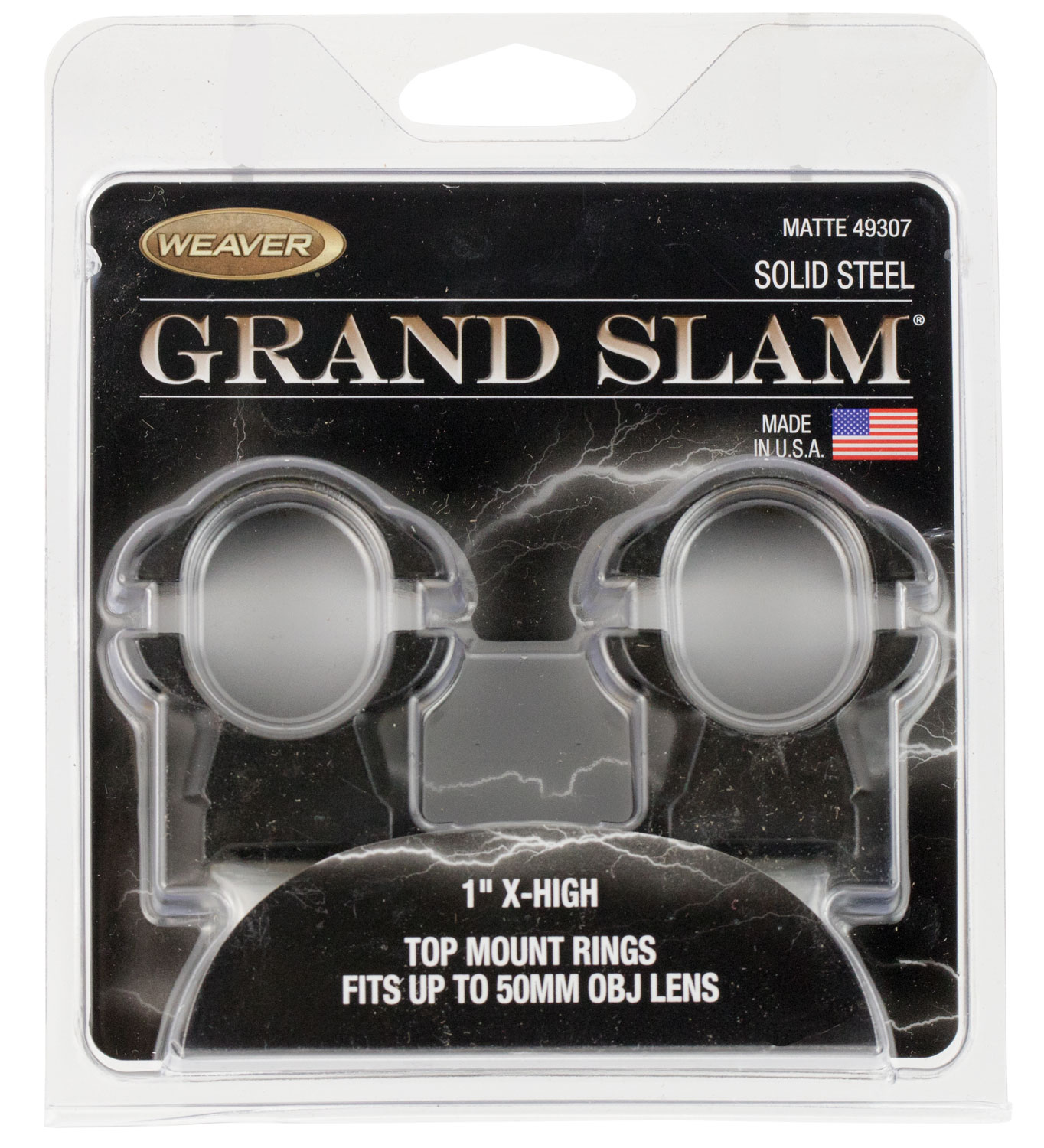 Weaver Grand Slam 1" Extra High Scope Rings - Matte Black
