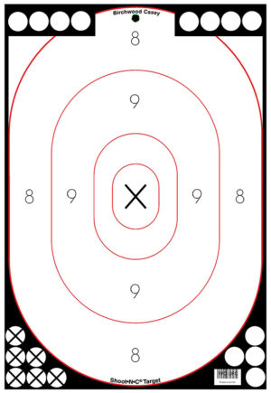 Birchwood Casey 34615 Shoot-N-C Reactive Target Self-Adhesive Paper Black/White 12"x18" Silhouette 5 Pack