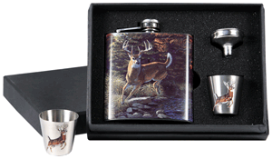 Rivers Edge Whitetail Deer Pocket Flask Set