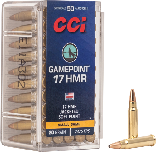 CCI GAMEPOINT 17HMR 20GR JSP - 2375FPS 50RD 40BX/CS