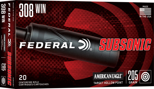 FEDERAL 308 WIN 205GR - HP SUBSONIC 20RD 10BX/CS