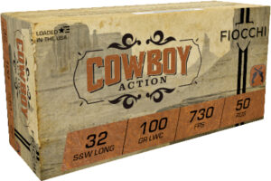 FIOCCHI 32 S&W LONG 100GR LEAD - WADCUTTER 50RD 20BX/CS