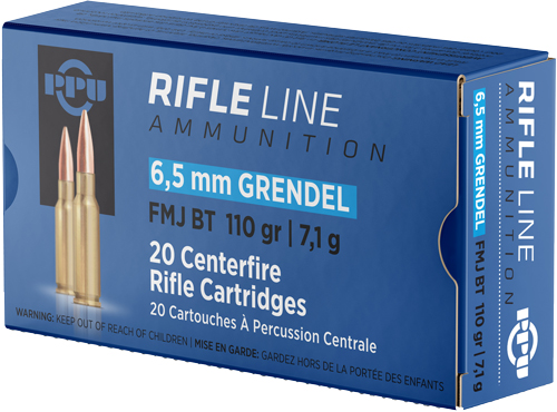 PPU 6.5 GRENDEL 110GR FMJ-BT - 20RD 25BX/CS
