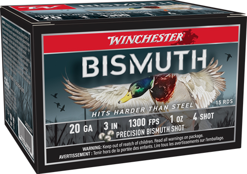 WINCHESTER BISMUTH 20GA 3" - 1OZ #4 15RD 10BX/CS