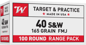 WINCHESTER USA 40 SW 165GR FMJ - TRUNCATED CONE 100RD 5BX/CS