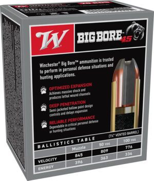 WINCHESTER BIG BORE 45 LC - 250GR JHP 20RD 10BX/CS