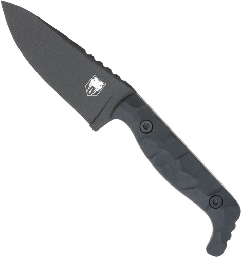 Cobratec Kingpin 4" Fixed Blade Knife - Black D2 Steel