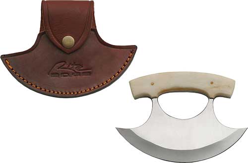 SZCO Rite Edge 6" Stainless Steel Ulu Knife with Bone Handle