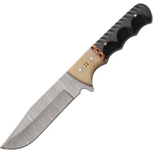 SZCO RITE EDGE 4.5" MICARTA - BONE BOLSTER W/LEATHER SHEATH