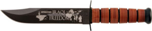 KA-BAR USMC Operation Iraqi Freedom 7" Knife with Leather Sheath