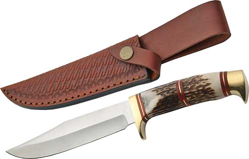 SZCO Steel Stag Wolf Hunter Knife with 5.7" Blade