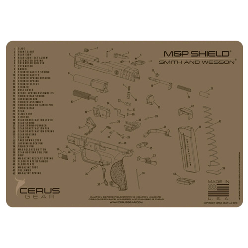 M&P SHIELD SCHEMATIC PROMAT - COYOTE TAN