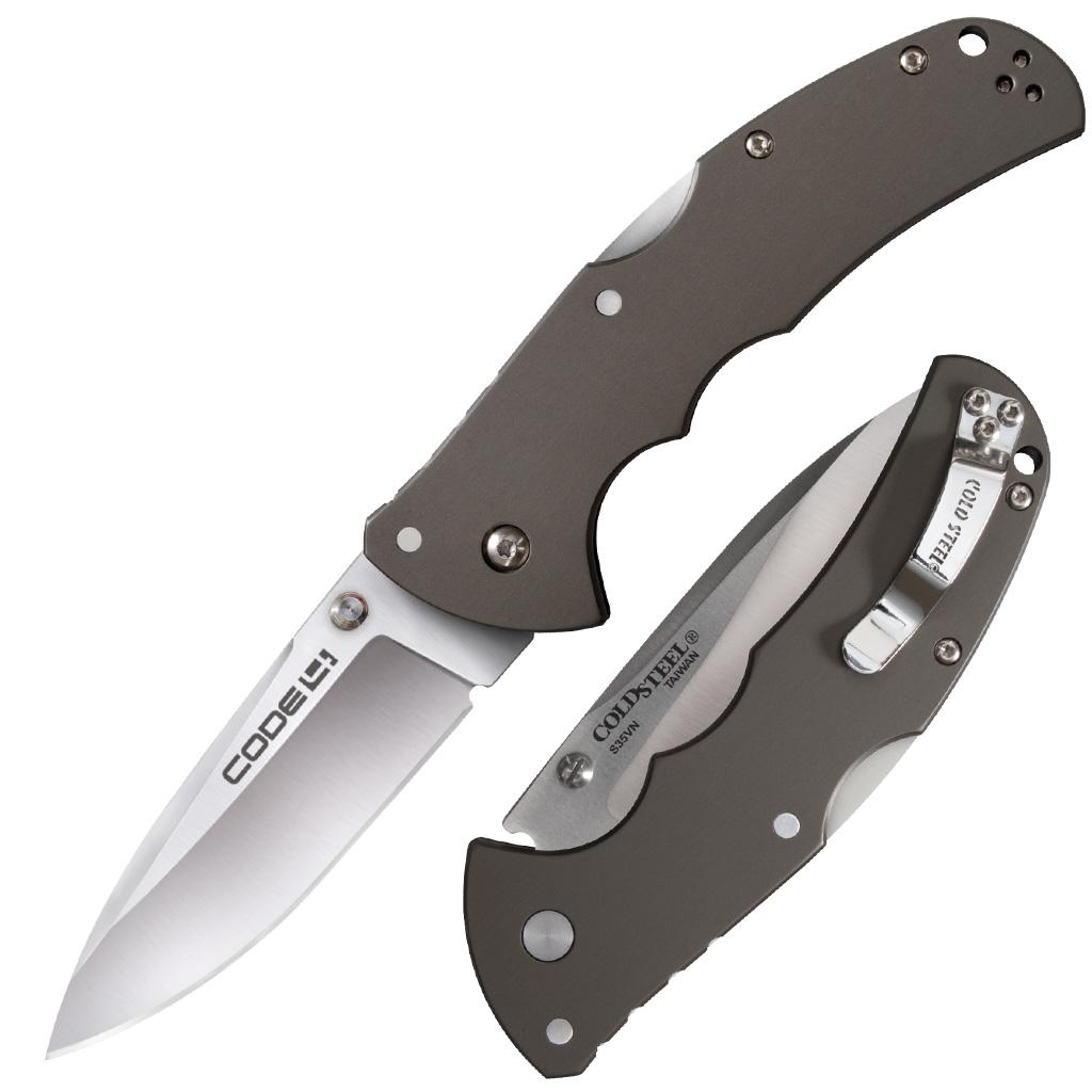Cold Steel Code-4 Spear Point Knife 3.5" Satin Blade