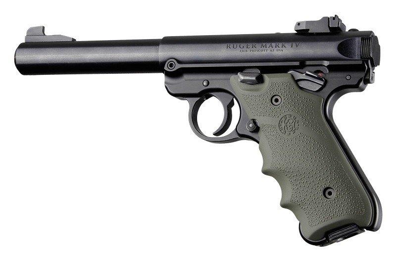 Hogue Ruger MKIV OD Green Rubber Grip with Finger Grooves