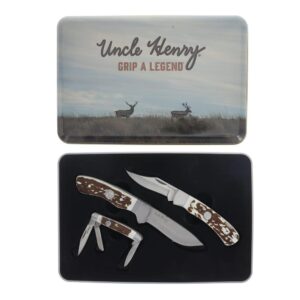 Uncle Henry 3-Piece Knife Combo with Tin