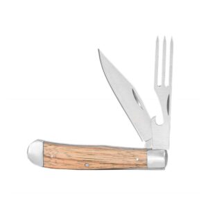 ABKT Cattleman Chuckwagon Trapper Knife with Zebrawood