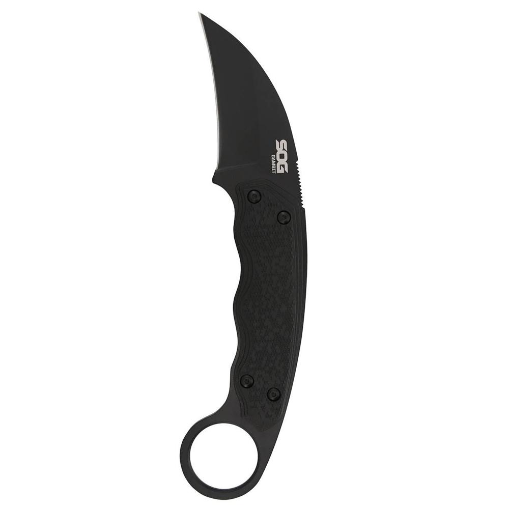 SOG Gambit Blackout Fixed Blade Knife 2.6" Sheepsfoot