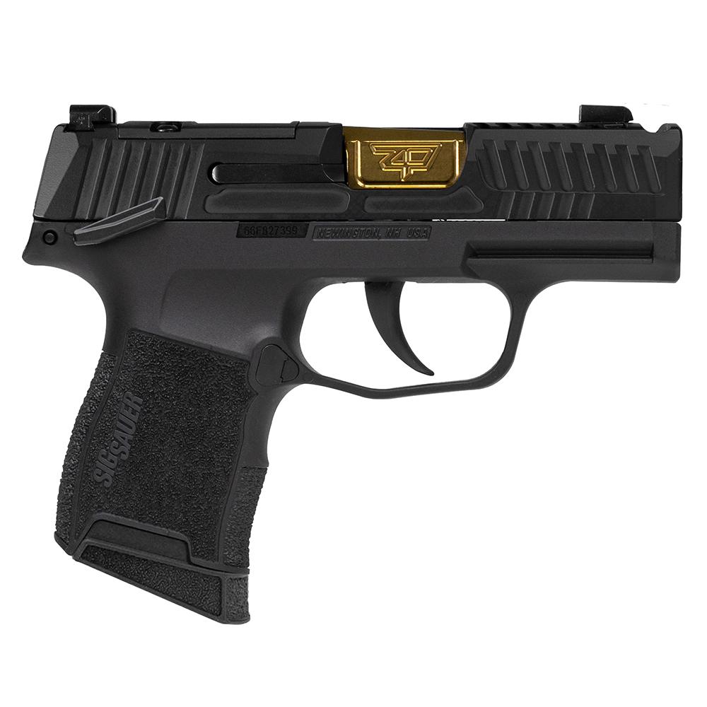 Sig Sauer P365 Outlander Black 9mm Handgun with Gold Barrel