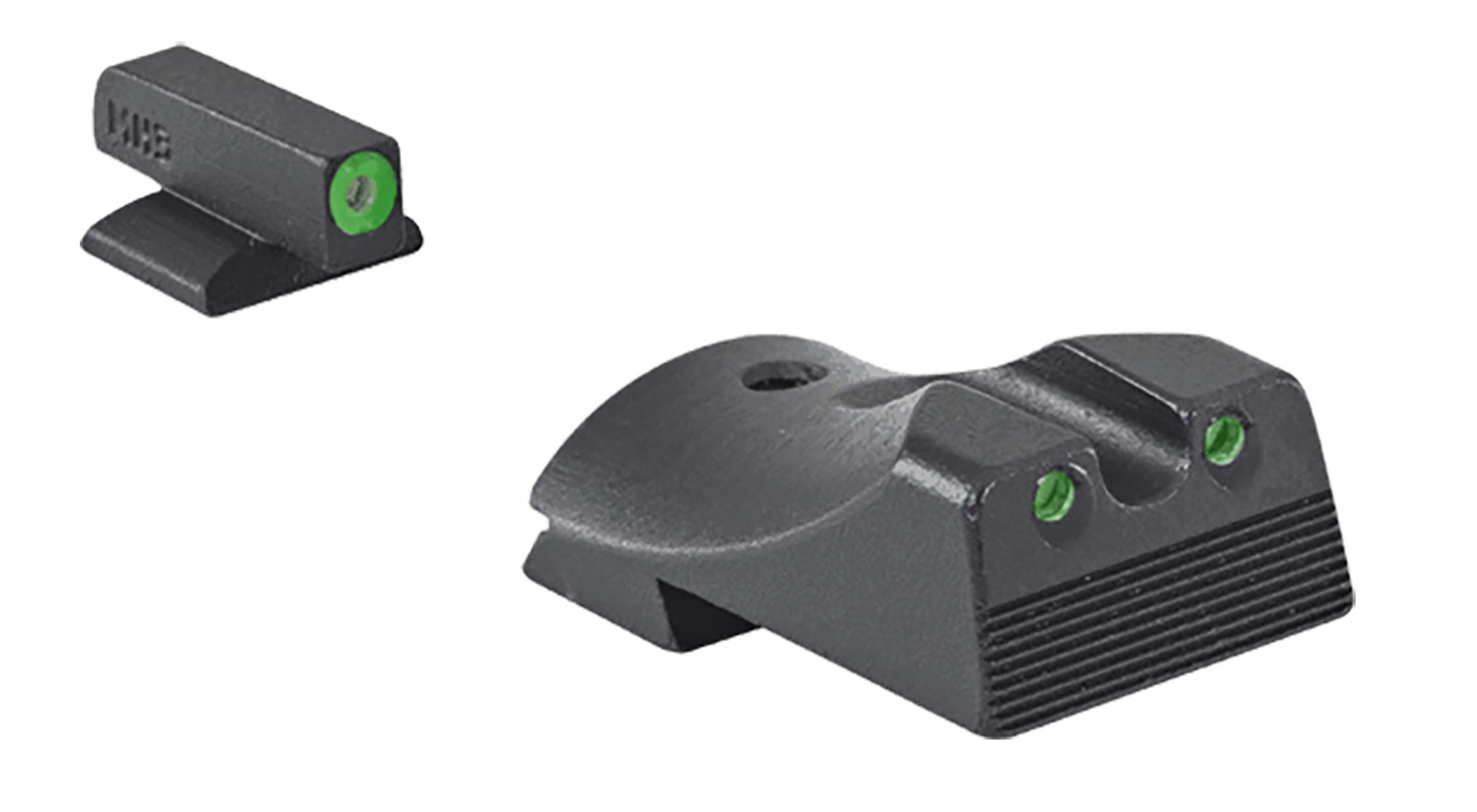 Meprolight USA 412183111 Hyper-Bright Green Tritium Green Outline Front Sight-Green Tritium Black Outline Rear Sight Kimber 1911 Slant