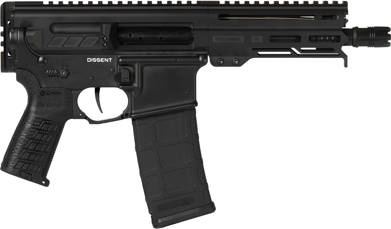 CMMG 30A0E33AB Dissent 300 Blackout 30+1 6.50", Black Cerakote Rec, OEM Grip, Picatinny Buffer Adapter, Zeroed Drop-In Single Stage Trigger
